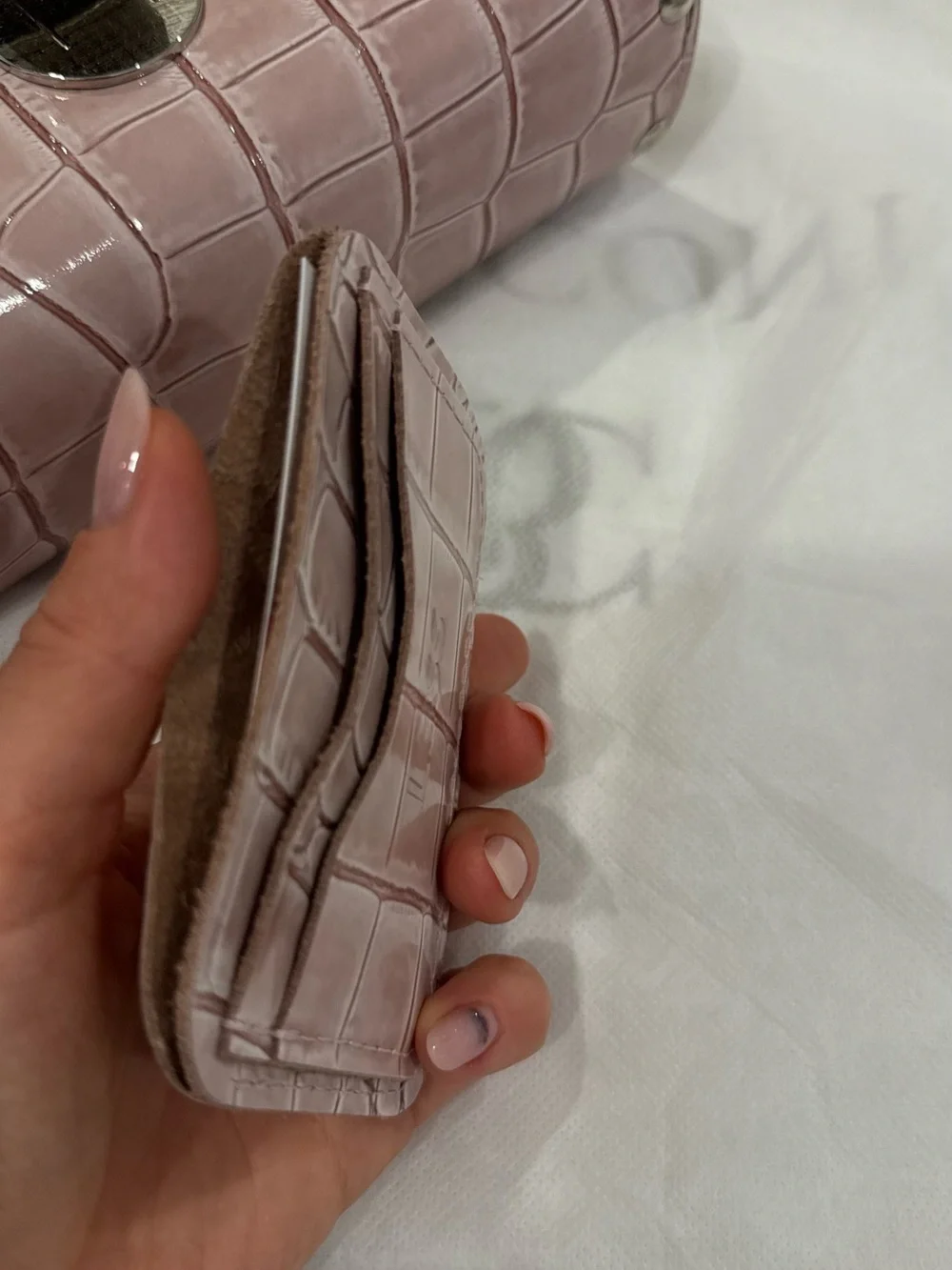 Unique Real leather and wood Croc-Embossed Pink Shoulder Bag